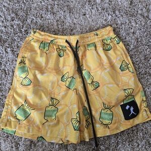 Baseballism Yellow Pineapple Print Shorts